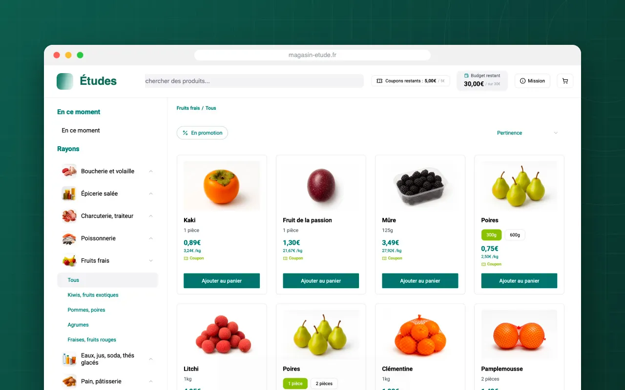 Aperçu du projet — plateforme d'étude conso