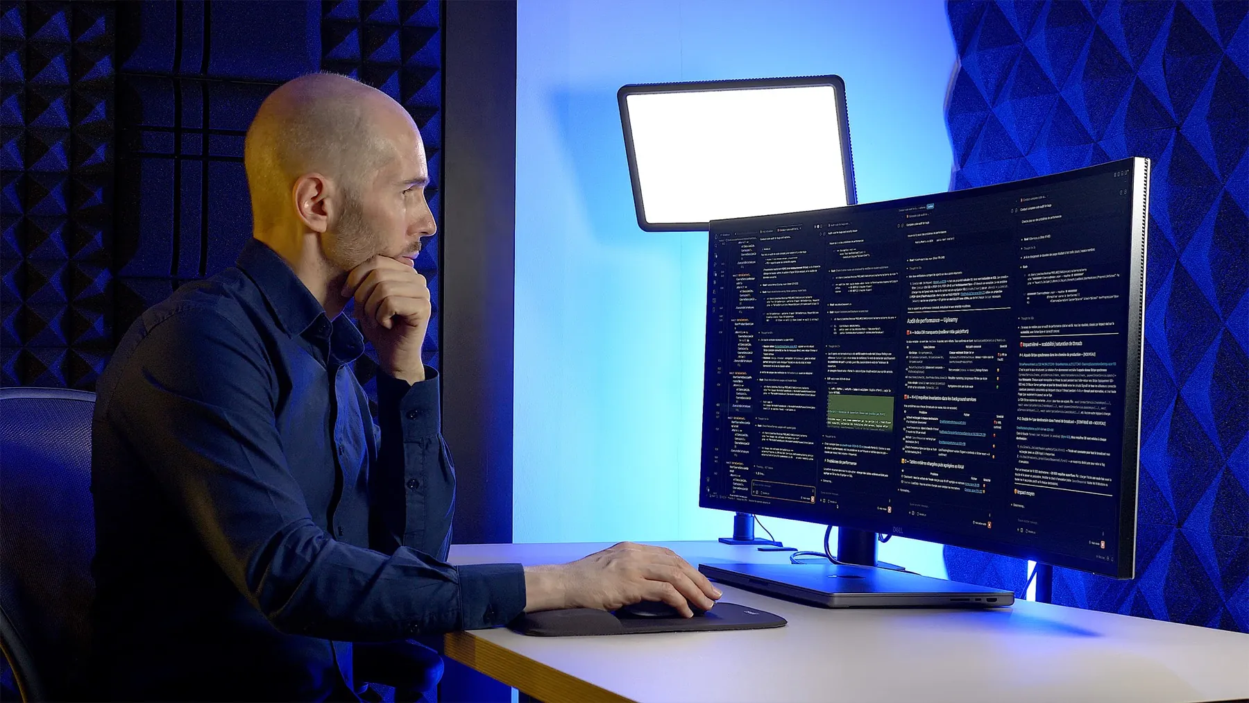 Jonathan Roux à son poste de travail